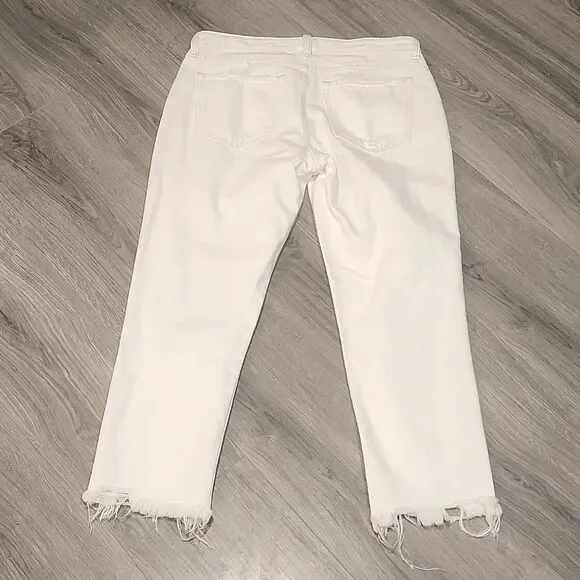 Abercrombie & Fitch Ames Low Rise Slim Destroyed Boyfriend White Jeans - Picture 9 of 9